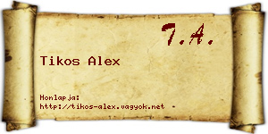 Tikos Alex névjegykártya